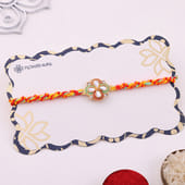 Set of 1 Pastel Floral Stone Rakhi on Card