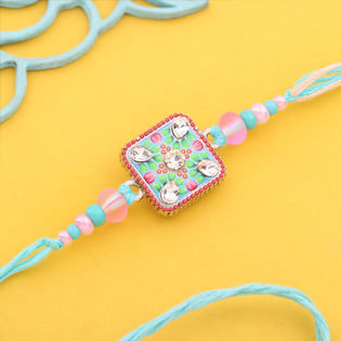 Pastel Hued Square Rakhi