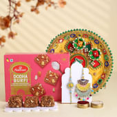 Pastel Hues Bhai Bhabhi Rakhis With Thali N Dodha