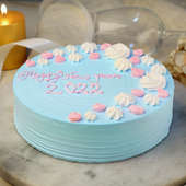 Side view of Pastel Hues New Year Cake