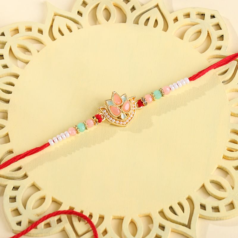 Pastel Lotus Charm Rakhi