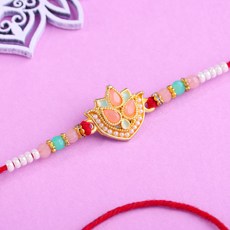 Pastel Lotus Charm Rakhi