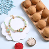 Pastel Pearl Bhaiya Bhabhi Rakhi N Besan Ladoo