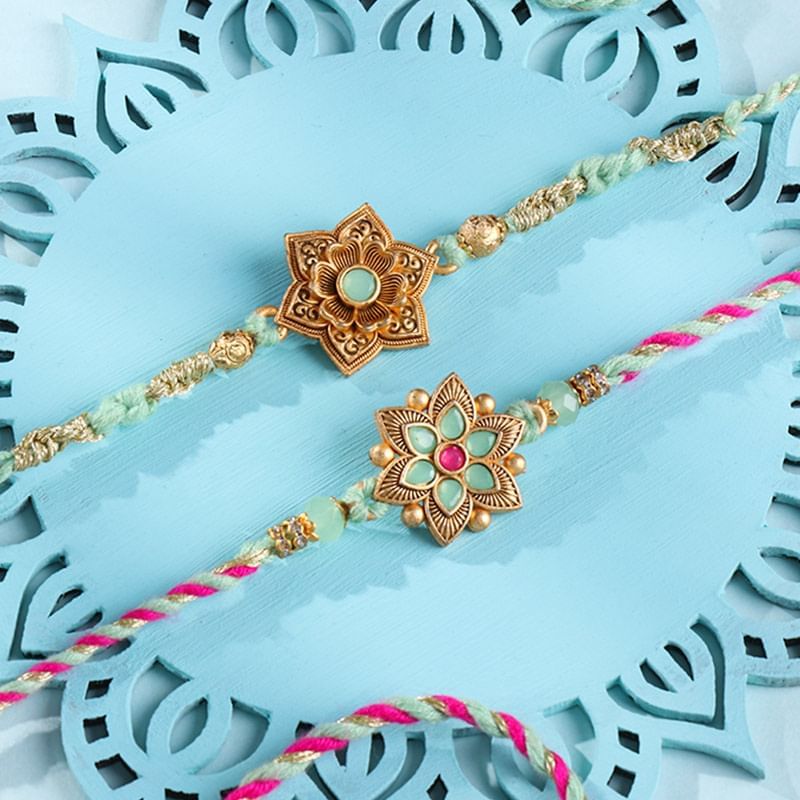 Pastel Petals Rakhi Duo