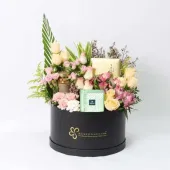 Blossoming Box N Indulging Treats Hamper