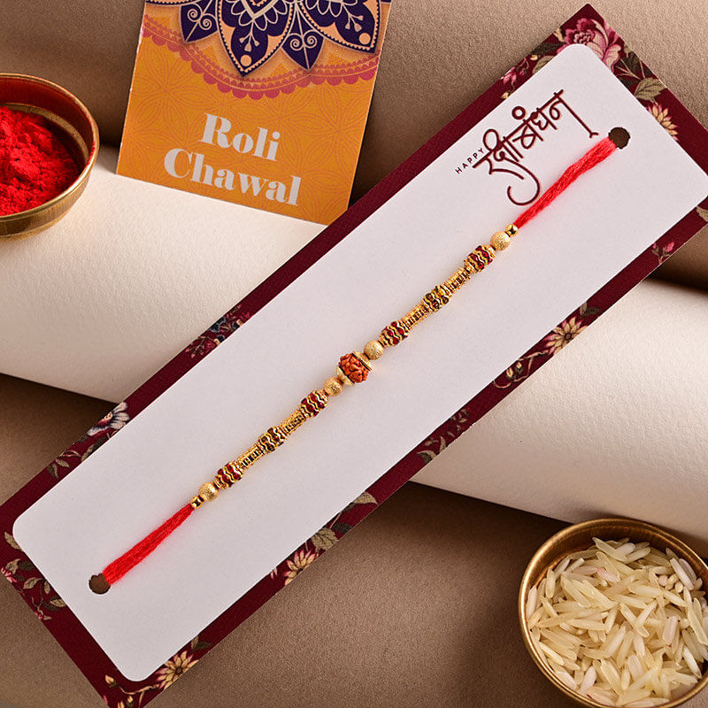 Send Patisa N Badam With Rudraksha Rakhi - Rakhi Sets for Brother