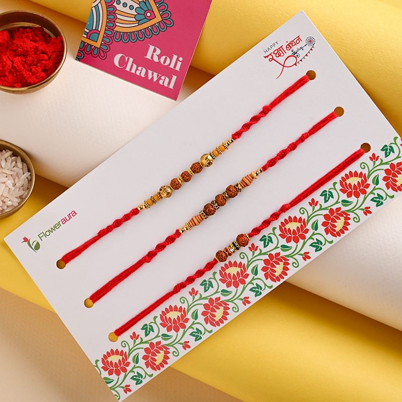 Buy Rudraksh Rakhi Set Online - Send Rakhi to USA