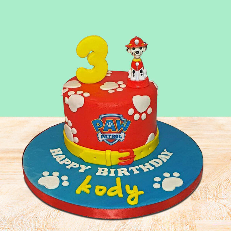 Paw Patrol Designer Cartoon Cake for 3rd Birthday