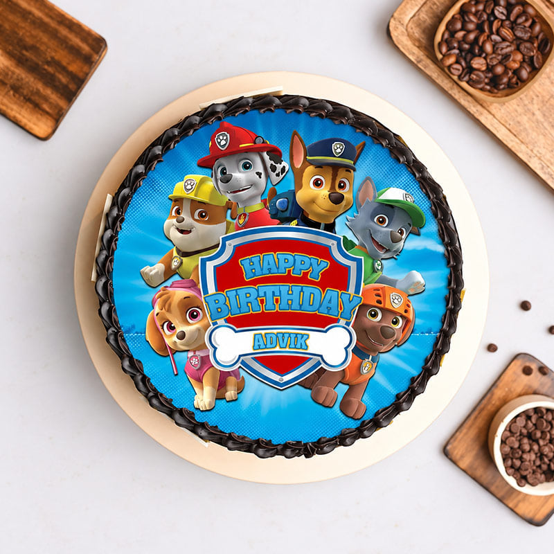 Paw Patrol Pups Red Velvet Birthday Cake