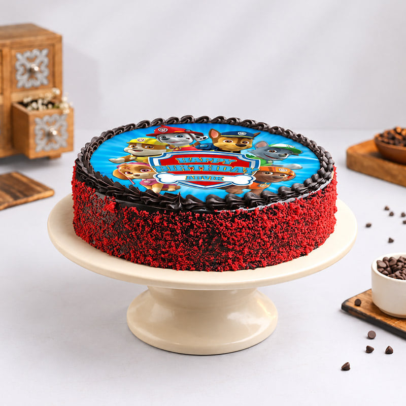 Paw Patrol Pups Red Velvet Birthday Cake