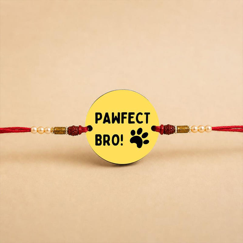 Pawfect Bro MDF Magnet Rakhi with Heart Paw Design