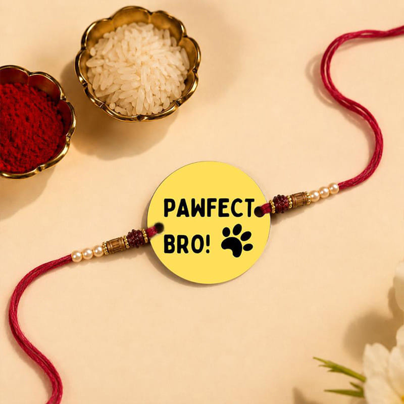 Pawfect Bro MDF Magnet Rakhi with Heart Paw Design