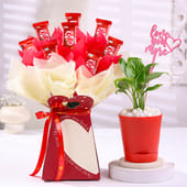 Peace Lily Plant With Chocolates