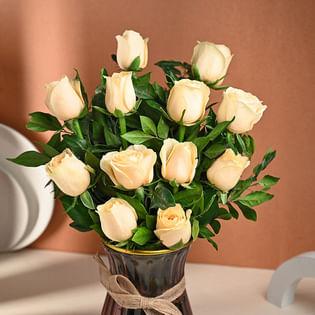 Peach Rose Beauty Vase