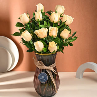 Peach Rose Beauty Vase