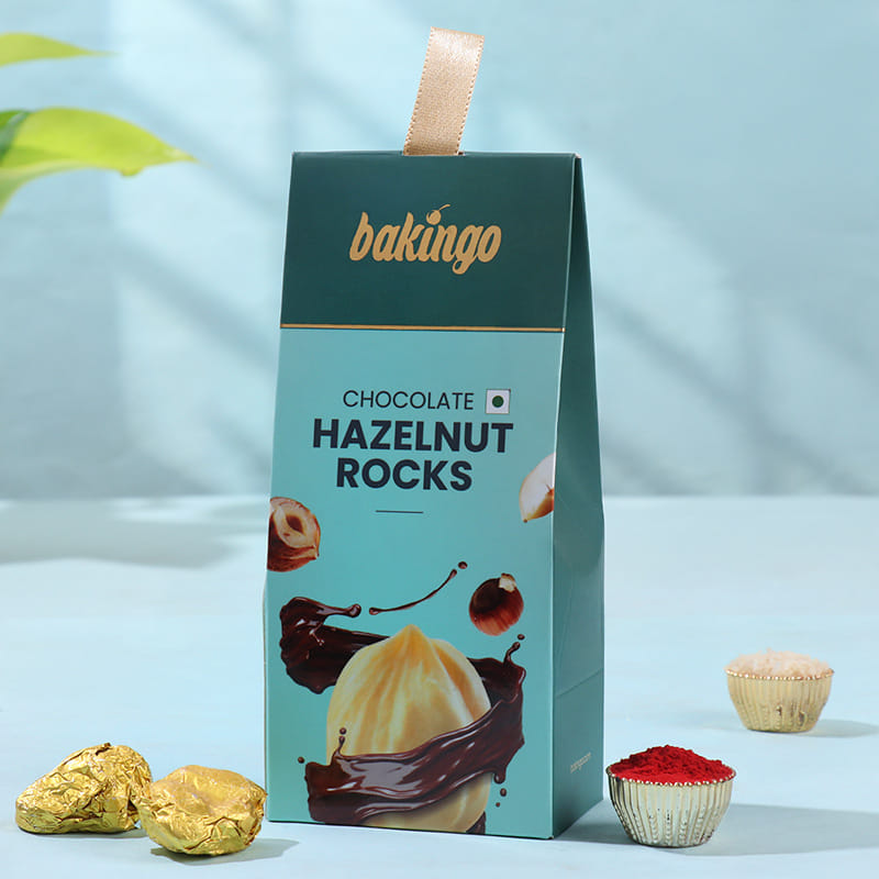 Peach Tassel Bhai Bhabhi Rakhi N Hazelnut Rock