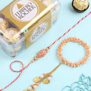 Peachy Bhai Bhabhi Rakhi With Ferrero Rocher