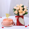 Peachy Rose N Strawberry Cake Love Combo