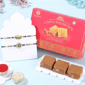 Peacock Bhaiya Bhabhi Rakhi With Chana Badam Bite