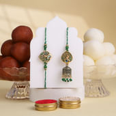 Peacock Bhaiya Bhabhi Rakhis With Indian Sweets