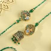 Peacock Charm Bhaiya Bhabhi Rakhi Set