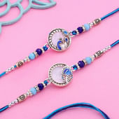 Peacock Charm Designer Rakhi Duo