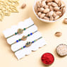 Peacock Charm Rakhi Trio With Pistachios