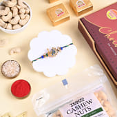 Peacock Designer Rakhi With Chocobite N Cashews