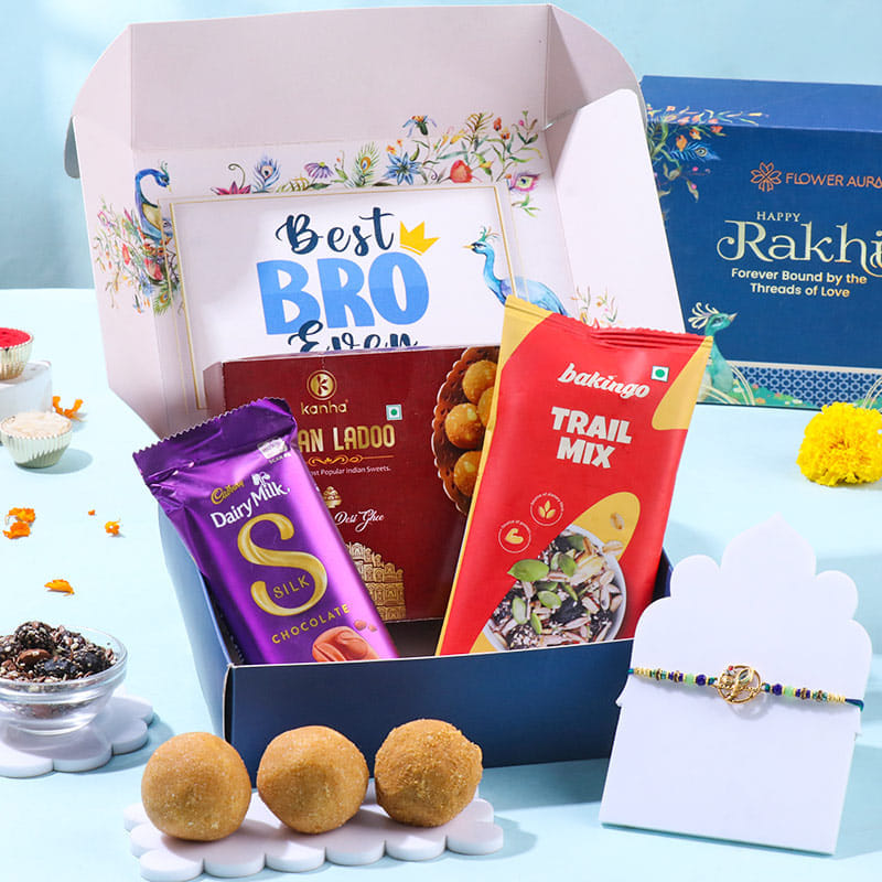 Peacock Designer Rakhi With Festive Treats