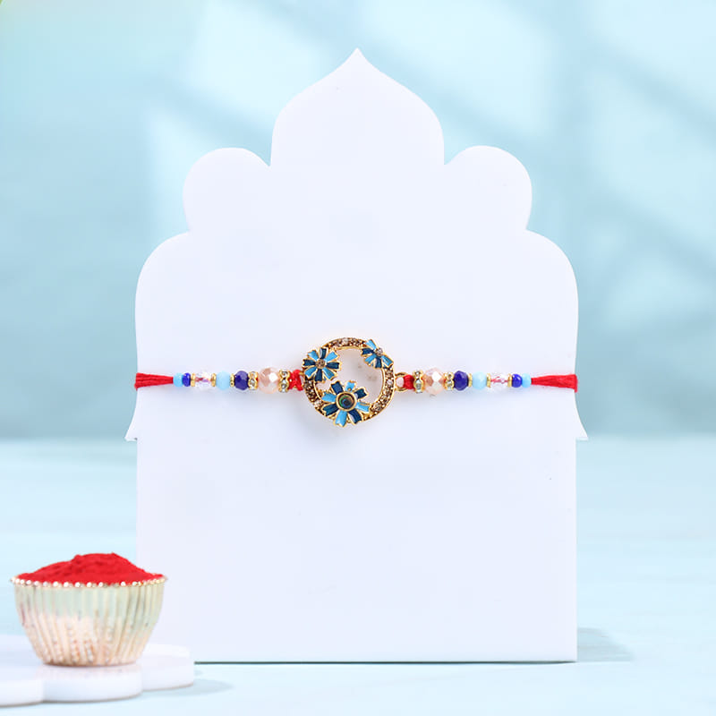 Peacock Designer Rakhi With Trail Mix N Cashews