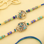 Peacock Elegance Rakhi Set Of Two