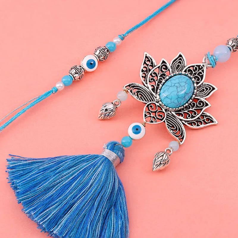 Peacock Evil Eye Bhaiya Bhabhi Rakhis