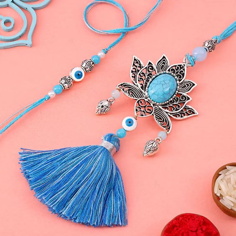 Peacock Evil Eye Bhaiya Bhabhi Rakhis