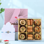 Peacock Grace Rakhi N Baklawa Combo