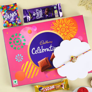 Peacock Motif Divine Rakhi With Chocolates