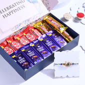 Peacock Motif Rakhi With Assorted Chocolate Box
