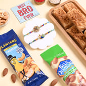 Peacock N Floral Rakhi Duo With Sweets N Nuts