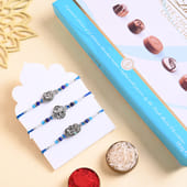 Peacock N Floral Rakhi Trio With Chocolate Box