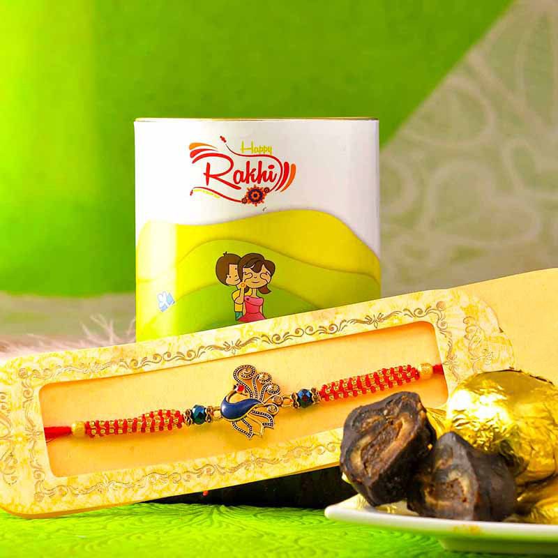 Peacock Rakhi Dates Combo