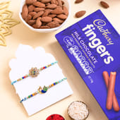 Peacock Rakhi Duo With Cadbury Fingers