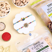 Peacock Rakhi Duo With Cashews N Pistachios