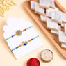 Peacock Rakhi Duo With Kaju Katli