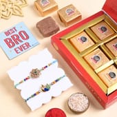 Peacock Rakhi Duo With Mewa Bites
