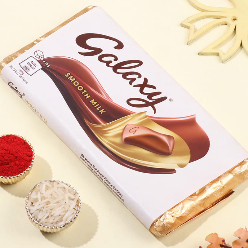 Peacock Rakhi N Galaxy Chocolate Combo