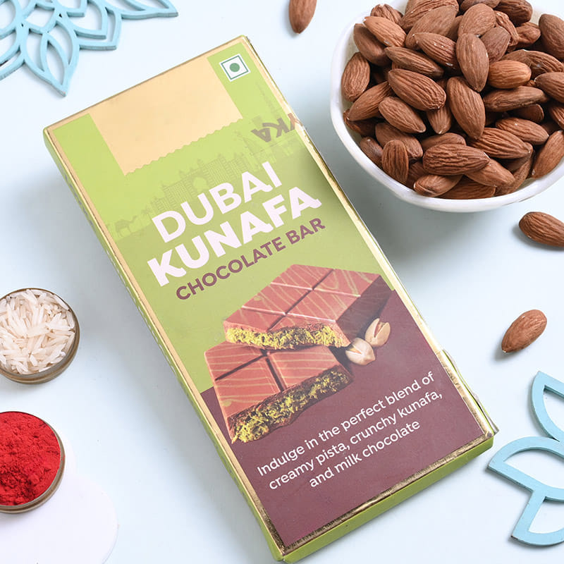 Peacock Rakhi Trio With Chocolate N Almonds