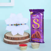 Peacock Rakhi With Cadbury Chocolate Bar