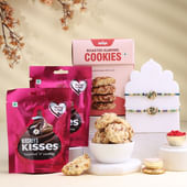 Peacock Rakhi With Choco N Cookie Treat