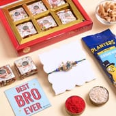 Peacock Rakhi With Sweet N Nut Treats