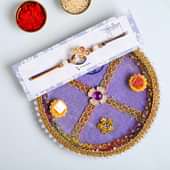 Peacock Rakhi With Thali Combo