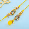 Peacock Sunshine Bhaiya Bhabhi Rakhi Set